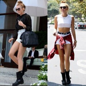 Frye ENGINEER 12R Women’s Black Moto Boots STYLE 77400 size 8.5 $498.00 NWT